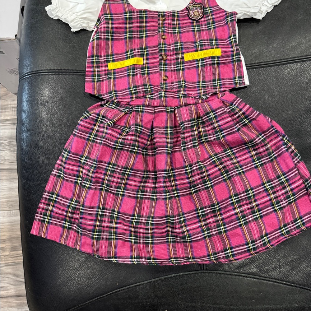 Plaid Pink Kids Matching Set